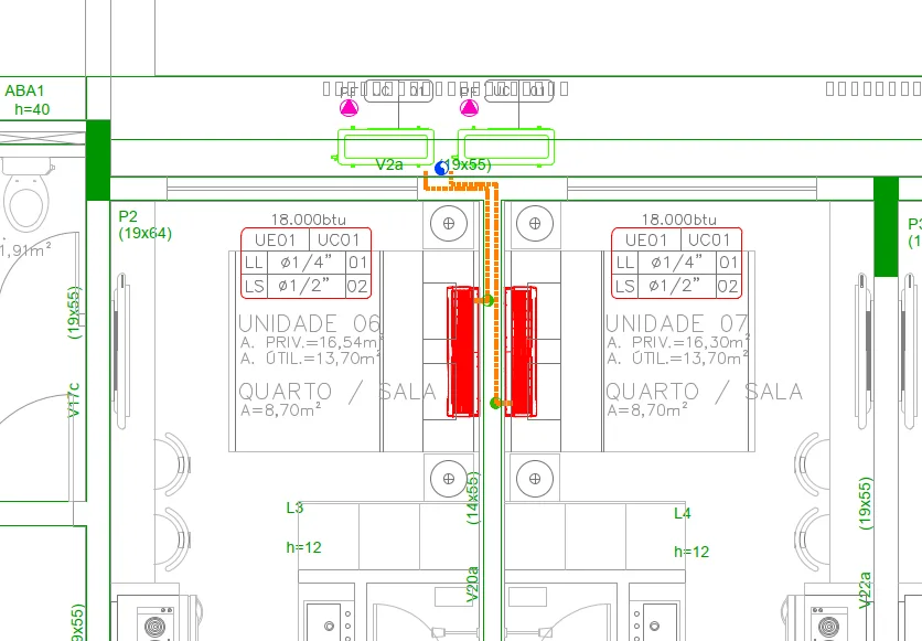 Projeto de climatização - plantas
