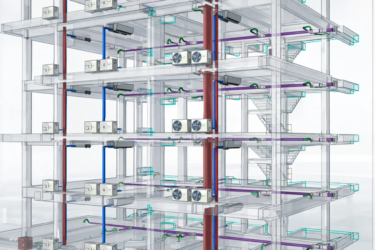 Modelo 3D climatização BIM