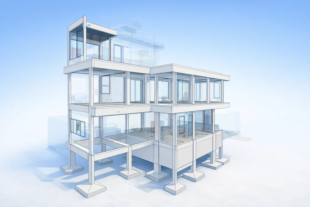 Modelo 3D estrutural BIM